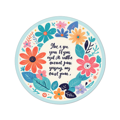 Inspirerande klistermärke med citat