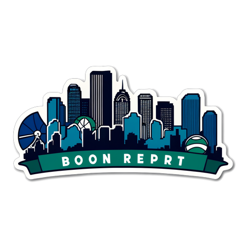 Sticker ng Skyline ng Boston na may 'Injury Report'
