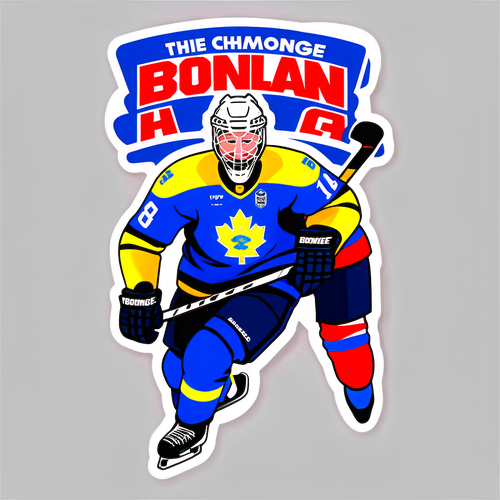 Hockeyklistermärke med Borlänge och VM-resultat