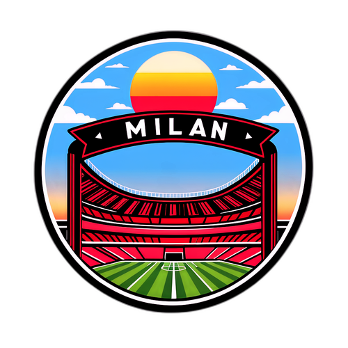 Stiker Milan vs Lazio Dengan Latar Belakang Sunet