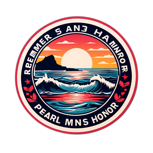 Una scena oceano serena a Pearl Harbor con sfondo al tramonto