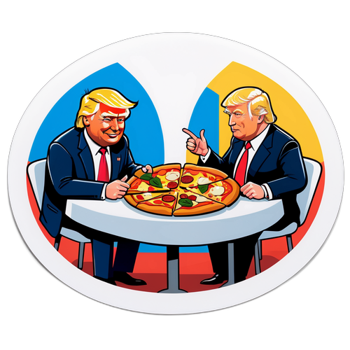 Яскравий і гумористичний мультфільм: Путін і Трамп ділять піцу