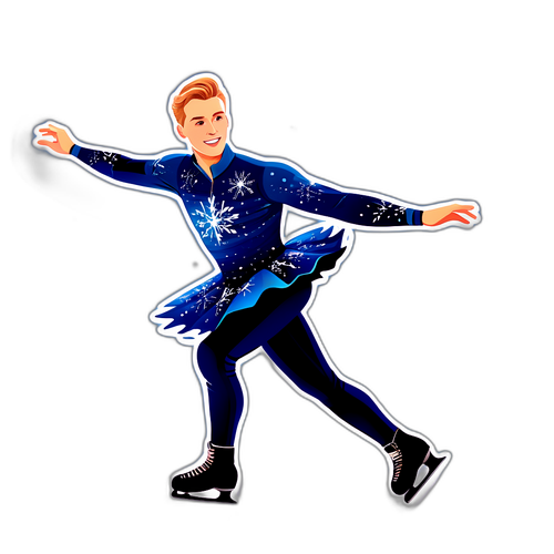 Ilja Malinin w akcji podczas dynamicznego występu łyżwiarskiego