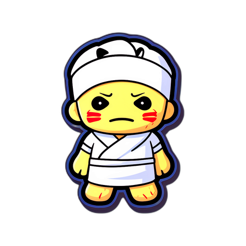 かわいいキャラクターが包帯で巻かれた漫画風のイラスト