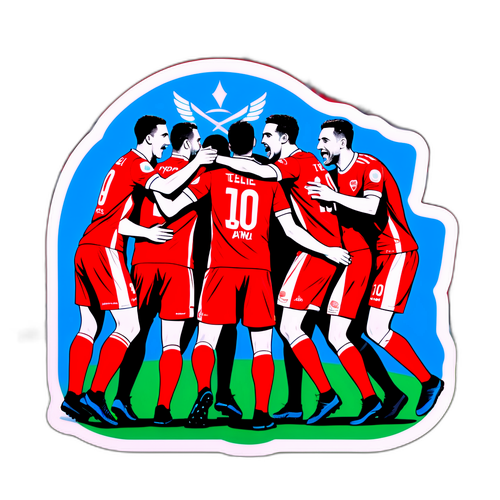 מדבקת חגיגות של קבוצת הפועל תל אביב