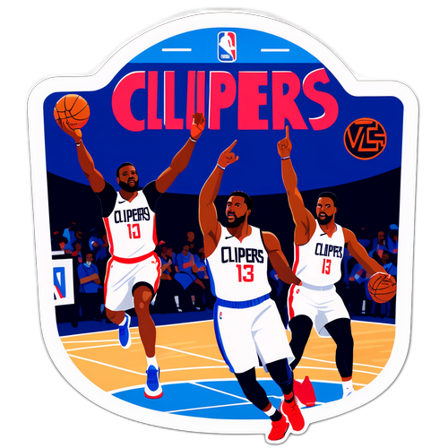 Vibrant na Sticker ng Magic vs Clippers na Laro