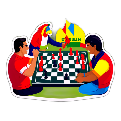 Игроки из Чили и Боливии, играющие в шахматы