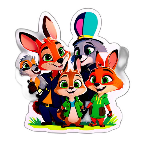 Diseño de pegatina de amigos en ‘Zootopia 2’