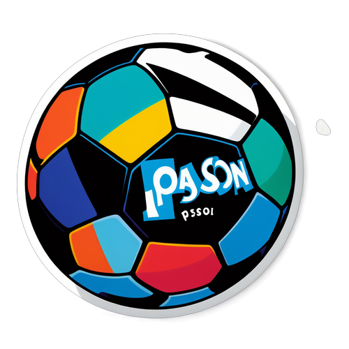 Sticker con un balón de fútbol y la palabra 'Pasión'