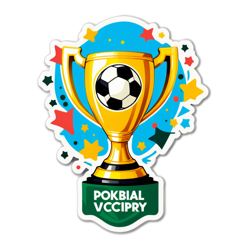 Fodboldtema Sticker med DFB Pokal Trofæ