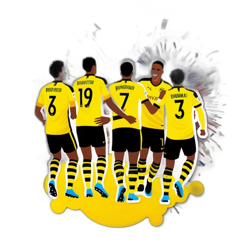 Stiker Pemain Borussia Dortmund Merayakan Gol