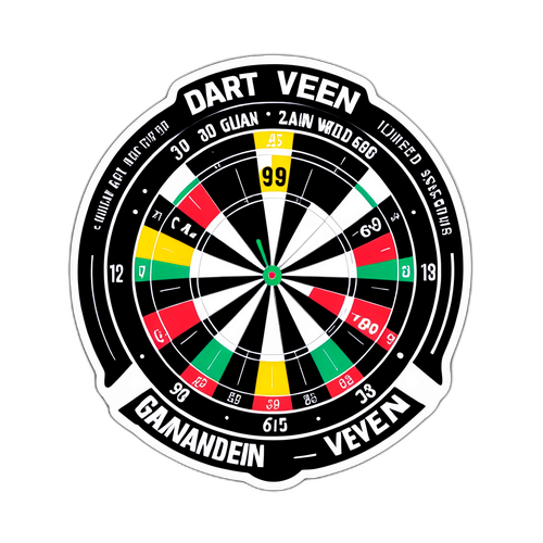 Sticker van Gian Van Veen met wereldrecord darts score