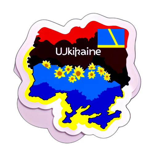 Aufkleber mit Karte der Ukraine