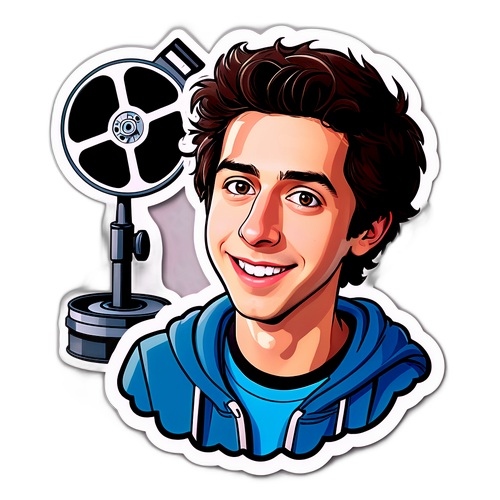 Morsom tegneseriesticker av Nat Wolff