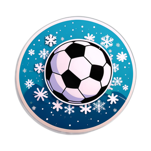 Aderă de fotbal distractivă cu fulgi de zăpadă