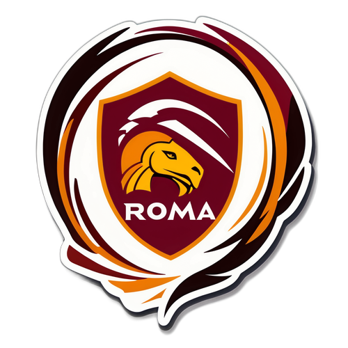 Sticker logo AS Roma phong cách