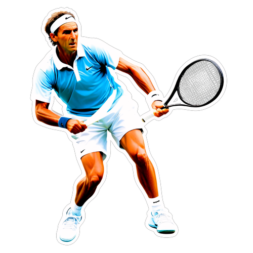 Aufkleber mit Arthur Rinderknech im Tennis-Action
