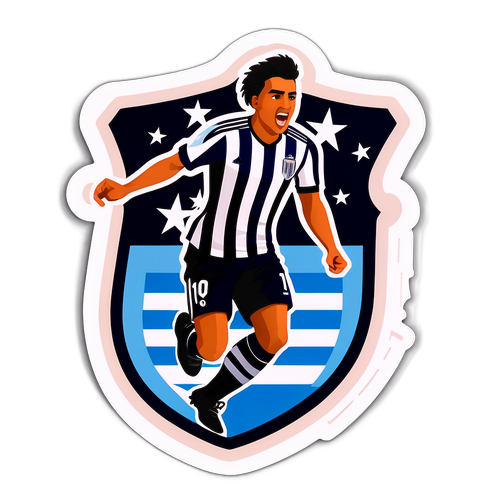 Diseño de Alianza Lima con escudo y jugador celebrando