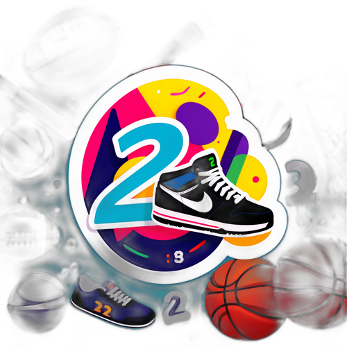 Vibrant na Sticker na may Numero '2'