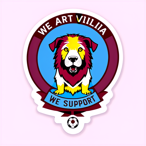 สติกเกอร์ Aston Villa พร้อมโลโก้ทีมและข้อความ 'เราสนับสนุน'