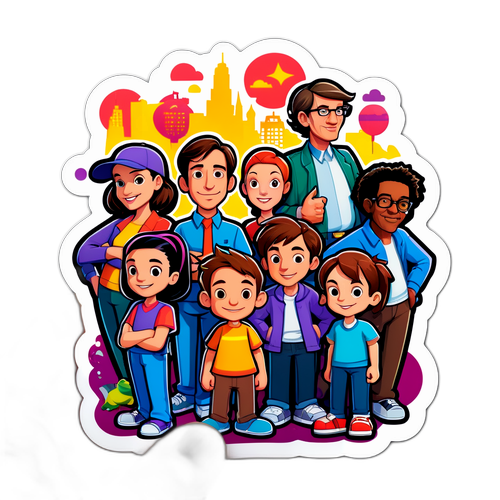 Nostalgisk sticker med Will Wright och 'SimCity'-karaktärer