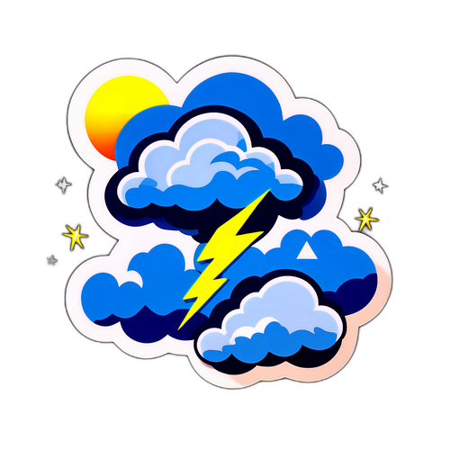 Autocollant de nuages et d'éclairs pour célébrer le service d'Air Corsica