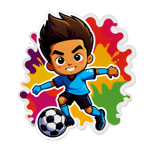 Stiker Lucu Cole Palmer Dribbling Sepak Bola