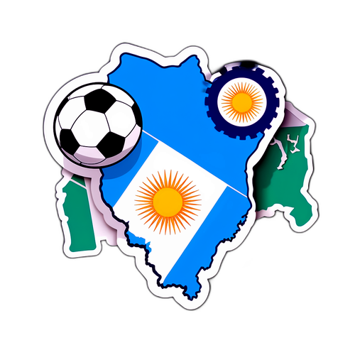 Logo creativo para el canal 'Tyc' con elementos de fútbol y el mapa de Argentina