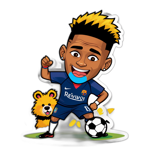 Autocollant humoristique de Neymar avec un animal