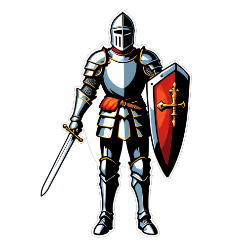 Unleash Your Inner Hero: Capture Adventure with this Gallant Knight Sticker!