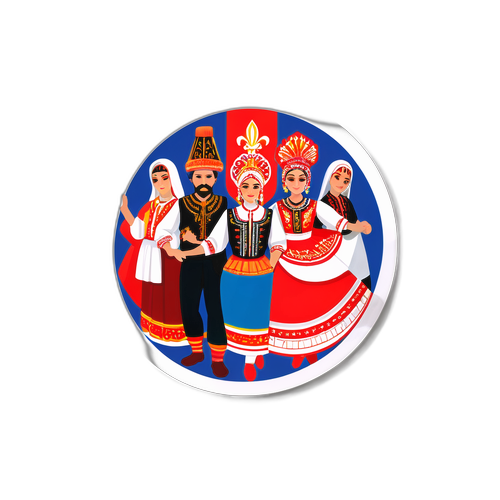 Serbisk kultur med traditionelle dansere