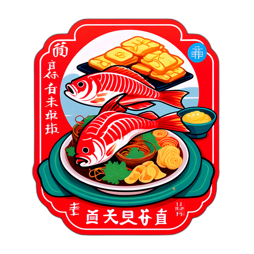 传统中式美食贴纸