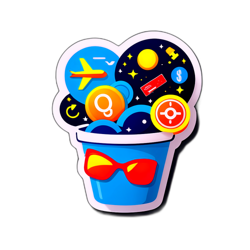 혁신적인 국가 시장의 분위기를 담은 스티커