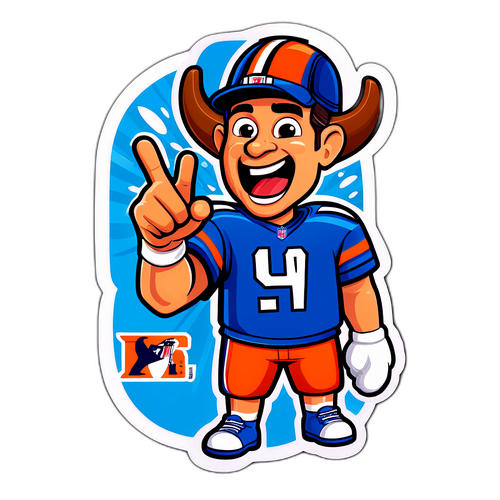 Adesivo Giocoso Ispirato alla NFL con Tifosi in Cartone