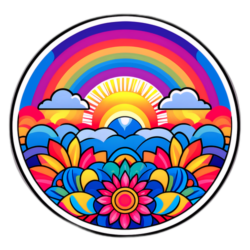 Színes mandala-stílusú elem békés időjárás szimbolizálására