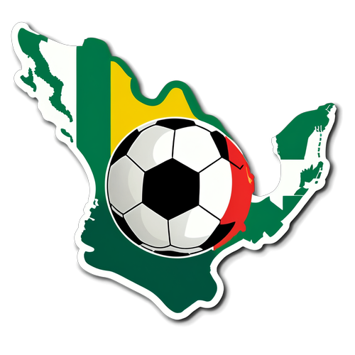 Pelota de fútbol sobre el mapa de México