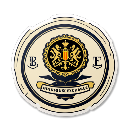 Sticker van de Bourse met een vintage uitstraling