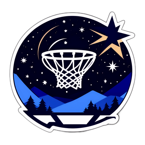 Penn State Basketball Hoop in a Starry Night