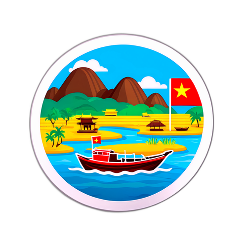 Sticker cu simboluri ale Vietnamului