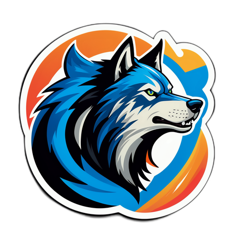 Diseño de un sticker que captura la esencia del juego entre Timberwolves y Thunder