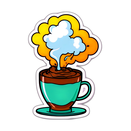 Isang mahiwagang sticker ng natapon na tasa ng kape na may-caption na 'Pinapatakbo ng mga Pangarap'