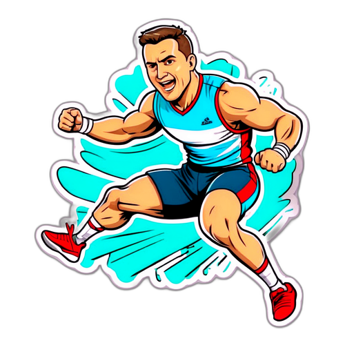 Viktor Bezhani come atleta cartoon