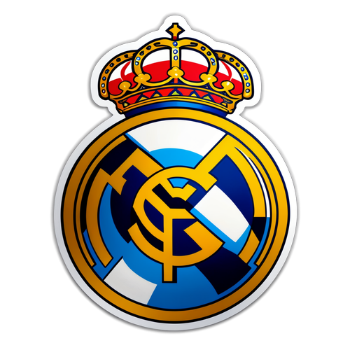 Diseño de un sticker con el logo estilizado del Real Madrid