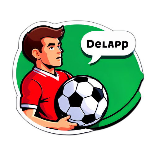 Piłka i boisko z dymkiem "Delap - legenda futbolu"