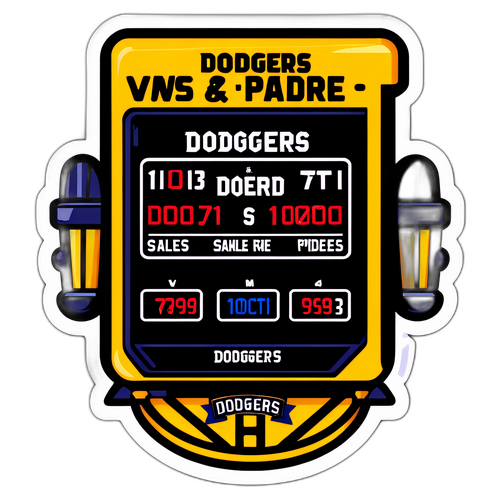 Sticker ng Scoreboard: Dodgers vs Padres
