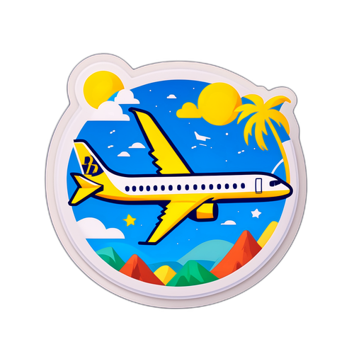 Icônes des destinations de vacances sur fond d'avion Ryanair