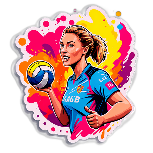 Portrett av Katrine Lunde med håndball