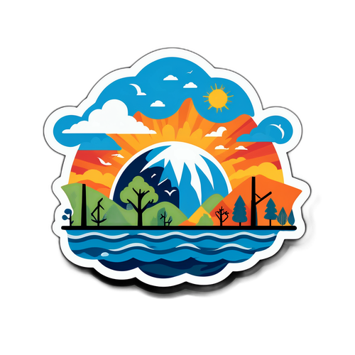 Sticker ng Kalagayang Sakuna para sa Kamalayan sa Pagbabago ng Klima