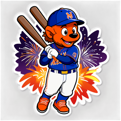 Mets Mascot Celebration Sticker