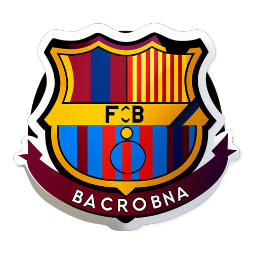 Kreativní design loga FC Barcelona s doplňky v klubových barvách